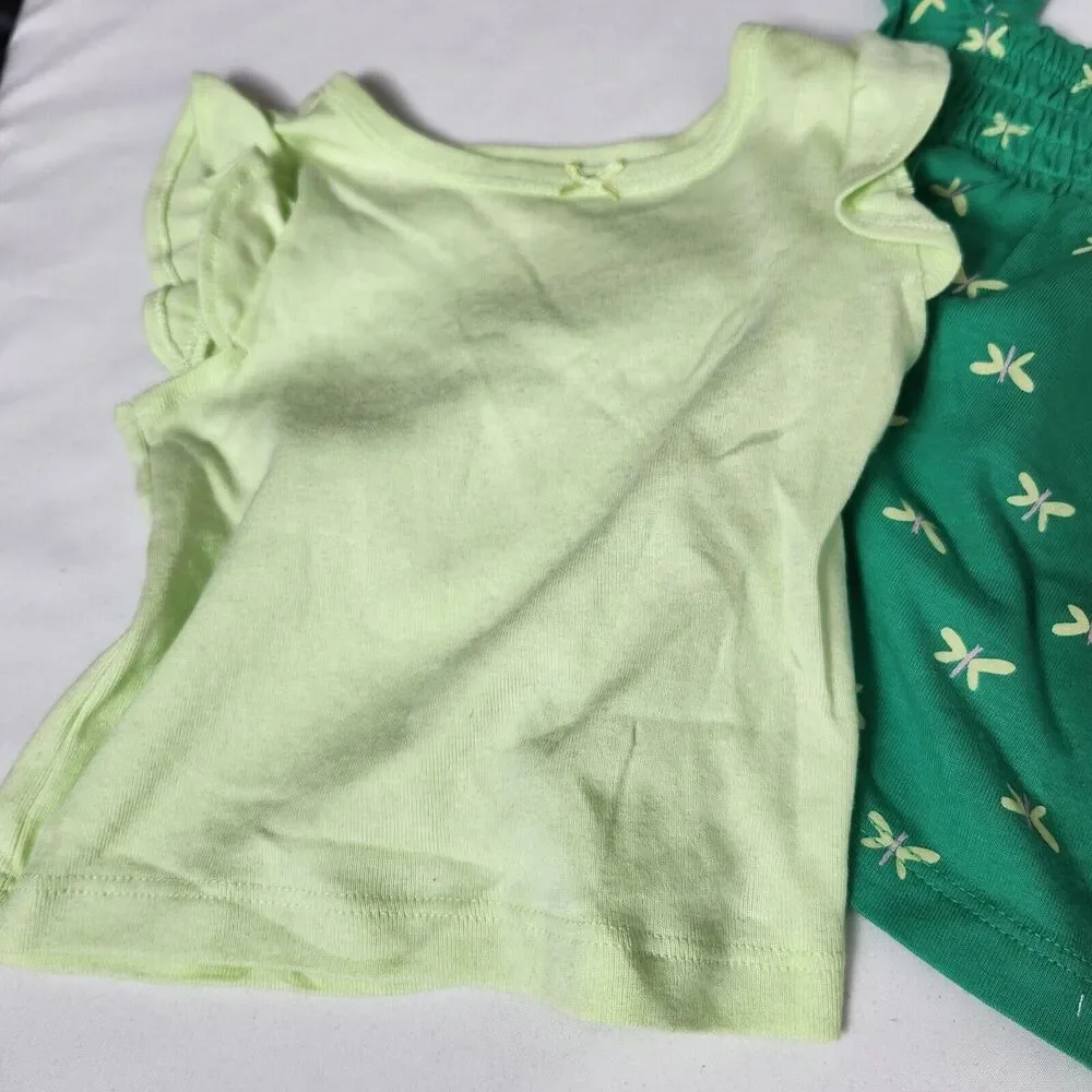 Carter's Baby Girls 3 Piece Diaper Cover Set Green With Butterfly Print 9M NWT